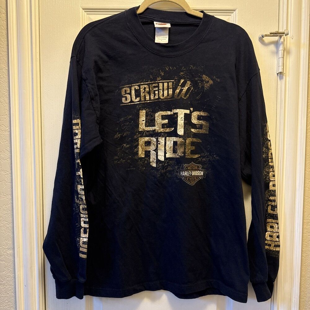 2007 Harley Davidson Dallas North Texas - Navy Long Sleeve Mens Large